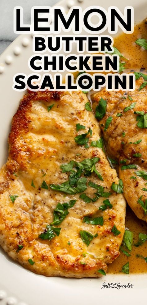 Pounded Chicken Breast Recipes, Pounded Chicken, Chicken Scallopini, Chicken Cutlet Recipes, Lemon Butter Chicken, Chicken Breast Recipes Baked, Cutlets Recipes, Chicken Entrees, Chicken Main Dishes