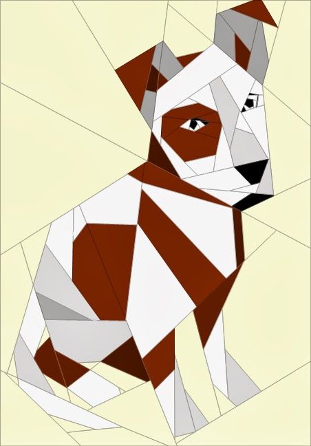 What a cute dog! Quilt Art Designs: FREE Patterns Today! #Paper piecing Paper Pieced Dog Patterns, Husky Quilt Pattern, Dog Themed Quilt Patterns, Dog Quilt Block, Quilts With Dogs, Quilts With Dogs On Them, Paper Pieced Quilt Patterns, Foundation Paper Piecing Patterns, Dog Quilts