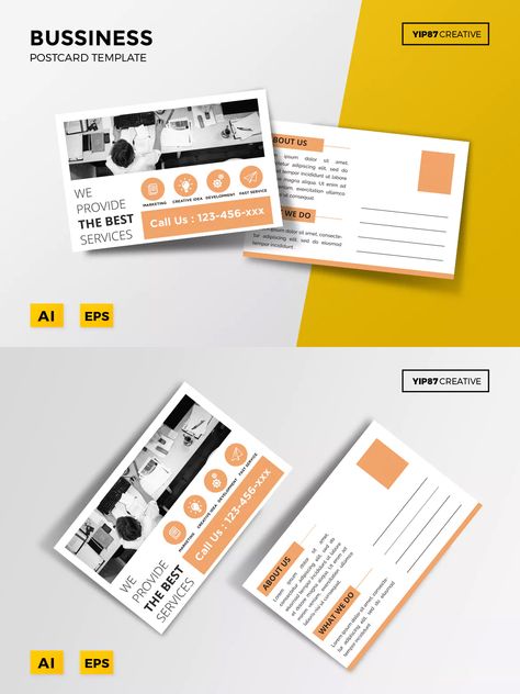 Business Postcard Template AI, EPS #unlimiteddownloads Postcard Design Layout, Business Postcard Design, Postcard Inspiration, Postcard Design Inspiration, Postcard Marketing, Business Postcard, Postcards Inspiration, Marketing Postcard, Postcard Ideas