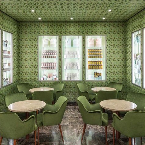 Prada's Marchesi Bakery comes to London | A Little Bird Milan Travel, Big Little Lies, Milan Italy, Architectural Digest, Bologna, Hotel Restaurant, Coffee Bar, Restaurant Bar, Outdoor Furniture Sets