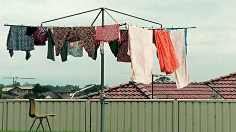 Washing Line Aesthetic, Hanging Clothes Aesthetic, Australian Suburbia, Hills Hoist, Cottage Details, The Unbroken, Washing Lines, Hanging Laundry, Body Mapping