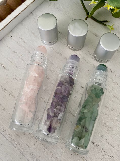 Crystal Roller Bottle, Crystal Roller, Crystal Chip Bracelet, Notes Essentials, Lavender Moon, Essential Oils Collection, Moon Water, Wire Wrap Jewelry Designs, Chip Bracelet