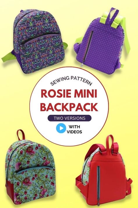 Sew Mini Backpack, Backpack Purse Pattern Free, Free Mini Backpack Pattern, Mini Backpack Sewing Pattern Free, Mini Backpack Pattern Free, Diy Small Backpack, Free Backpack Sewing Pattern, Backpack Purse Pattern, Mini Backpack Sewing Pattern