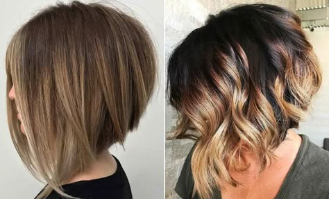 Textured A Line Haircut, Long Front Stacked Back Hair, Inverted Stacked Bob Haircut, Stacked Bob With Undercut, Subtle Stacked Bob, Dramatic Stacked Bob, Asymmetrical Inverted Long Bob, Long Bob Stacked In Back, Angled Bob With Layers