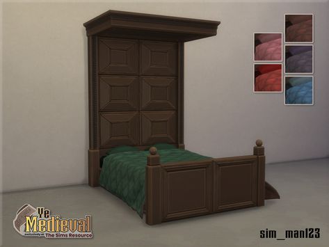 Sims 4 Canopy, Greenhouse Tables, Medieval Bed, Harvest Dining Table, Sims 4 Beds, Sims 4 Decades Challenge, Victorian Bed, Sims Medieval, Sims 4 Cc Furniture