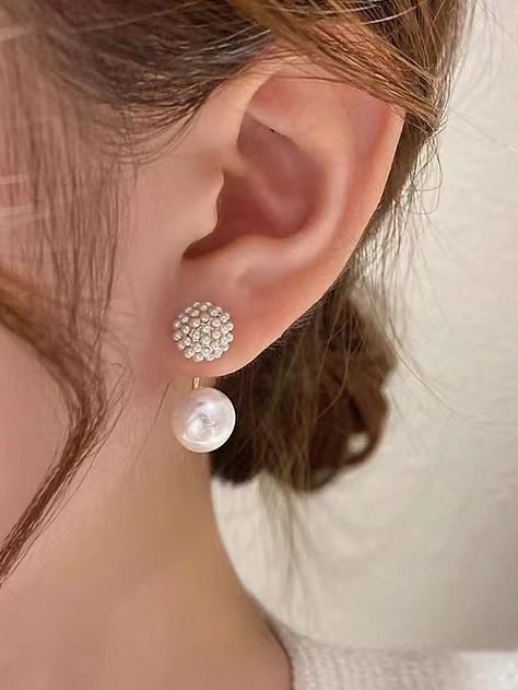 Small Pearl Earrings, Pearl Earrings Wedding, Pearl Decor, Faux Pearl Earrings, Diamond Jewelry Designs, Wedding Party Jewelry, Classy Jewelry, Party Earrings, Girly Jewelry