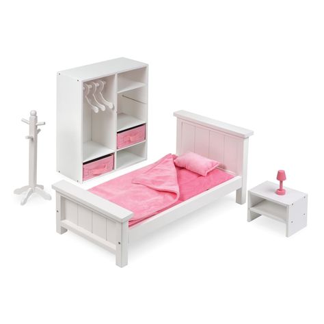 Kids Girl Room, Girls Bedroom Sets, Bedroom Furniture Set, Doll House Ideas, Luxurious Room, Fabric Storage Bins, Barbie Doll House, Doll Beds, Doll Bed