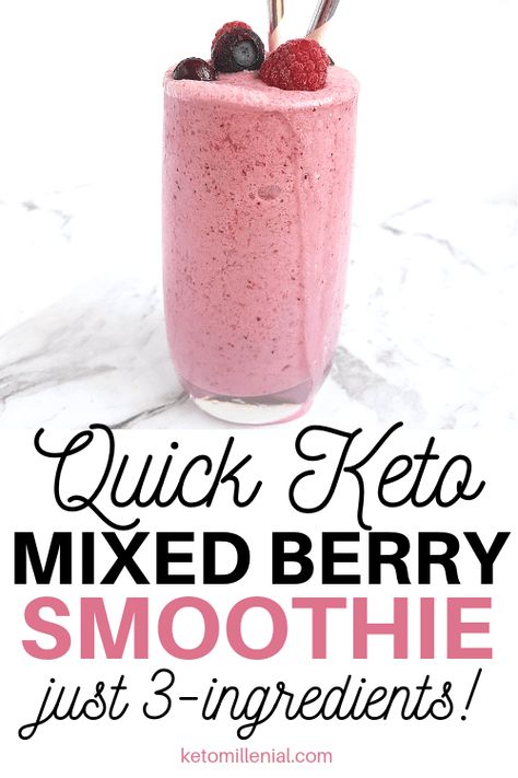 Keto Berry Smoothie, Smoothie On The Go, Triple Berry Smoothie, Quick Keto Breakfast, Coconut Milk Smoothie, Desayuno Keto, Almond Milk Recipes, Resep Smoothie, Keto Smoothie