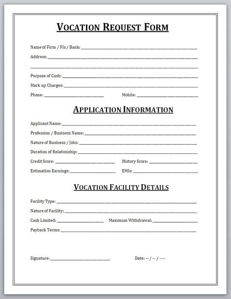 Vacation Request Form | Free Word Templates Leave Form, Vacation Template, Broken Iphone Screen, Military Dating, Identity Card Design, Oil Rig Jobs, Hospital Room Snapchat Stories, Broken Iphone, Kip Moore