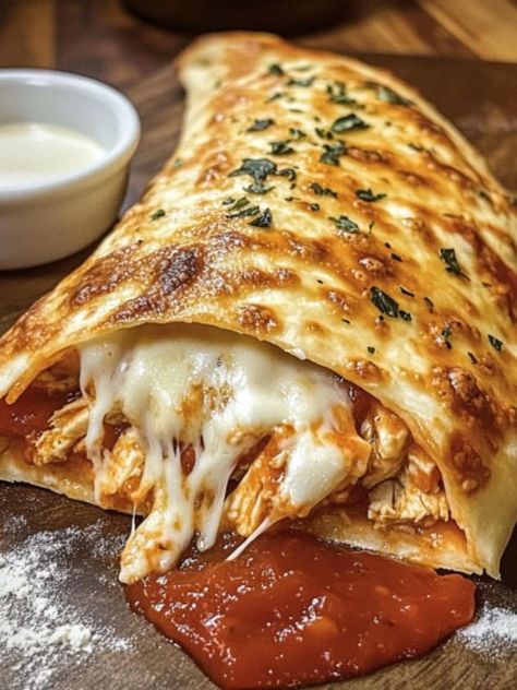 Recipes For you | Bake a golden Chicken Parmesan Calzone in under 45 minutes | Facebook Golden Chicken, Shredded Mozzarella, Chicken Parmesan, Mozzarella Cheese, Parmesan, Mozzarella, Flour, Favorite Recipes, Cheese