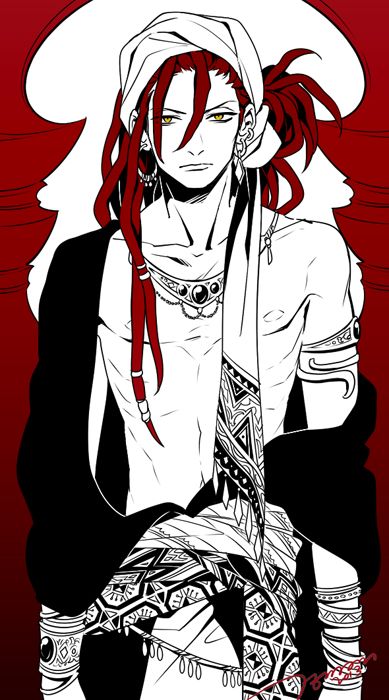 Kaseem from Magi. Kassim Magi, Cassim Magi, Arba Magi Manga, Manga Magi, Magi The Labyrinth Of Magic Aladdin, Magi Labyrinth Of Magic Fanart, Anime Long Hair, Anime Magi, Character Inspiration Male