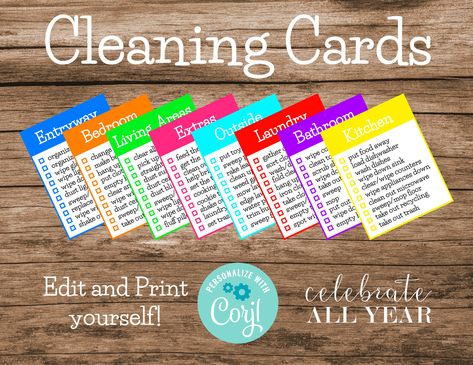 Teenage Chore Chart, Printable Chore Cards, Graduation Candy Bar, Chore Cards, Routine Cards, Family Reunion Games, Bar Wrappers, Cleaning Checklist, Chore Chart