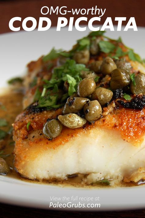 Cod Piccata Recipe, Cod Piccata, Cod Fish Recipes, Piccata Recipe, Cod Recipe, Fish Dinner Recipes, Seafood Entrees, One Pot Dinners, Cod Recipes