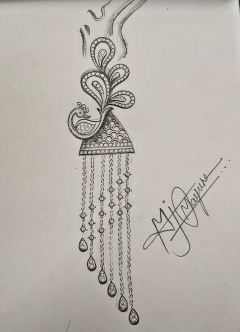 ตุ้มหู Peacock Jewellery, Accessories Design Sketch, Jewel Drawing, Jewelry Rendering, Pola Bordir, Jewellery Design Sketches, Art Jewelry Design, Jewerly Designs, Jewelry Design Drawing