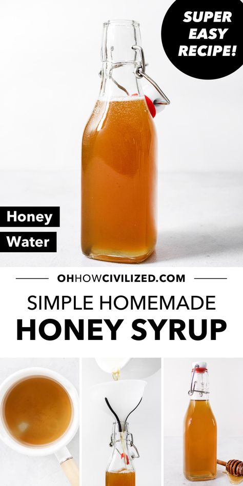 Honey Syrup For Coffee, Ways To Use Honey, Home Made Syrup, Dutch Honey Syrup, Honey Simple Syrup Recipe, Honey Syrup Recipe, Diy Syrup, Warm Milk And Honey, Syrup For Coffee