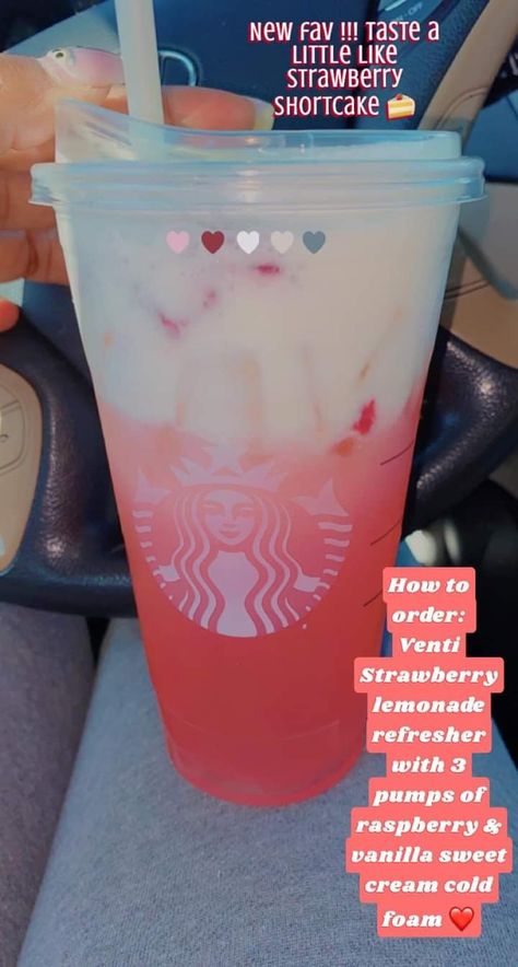 Starbucks Valentines Drinks, Starbucks Food, Starbucks Drink Menu, Starbucks Secret Menu Recipes, Cold Starbucks Drinks, Starbucks Drinks Diy, Secret Starbucks Recipes, Iced Starbucks Drinks, Coffee Recipes Starbucks