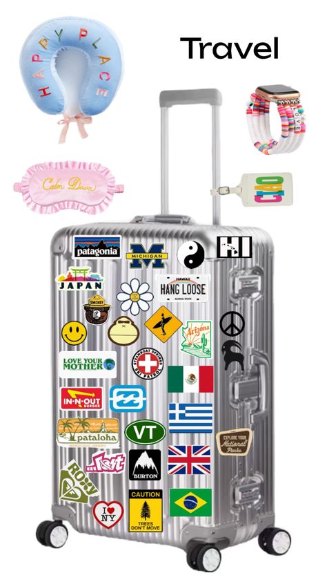 #travel #suitcase #stickers Suitcase Stickers, In-n-out Burger, Travel Suitcase, Hang Loose, I ❤ Ny, Honolulu Hawaii, Concept Design, National Parks, Travel