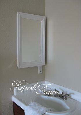 Medicine Cabinet Make-over How to update old medicine cabinets Medicine Cabinet Redo, Diy Renter Friendly, Medicine Cabinet Makeover, Small Bedroom Decorating, Old Medicine Cabinets, Old Medicine, Mirror Medicine Cabinet, Bedroom Remodeling, Restored Furniture