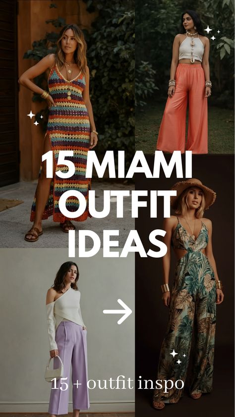 15 Trendy Miami Outfit Ideas Miami Outfit Ideas, Hippie Boho Outfits, Miami Outfit, Summer Business Casual Outfits, Satin Skirt Outfit, Miami Outfits, Satin Set, Chic Fall Outfits, Crochet Maxi