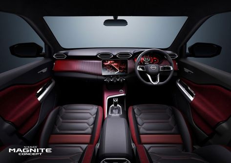 Nissan Magnite Concept Interiors Revealed, Gets 8.0-inch Touchscreen Infotainment System Nissan Magnite Car, Magnite Car, Nissan Interior, Hyundai Sedan, Nissan Magnite, Luxury Toyota, Famous Interiors, Porsche Supercar, Car Bmw