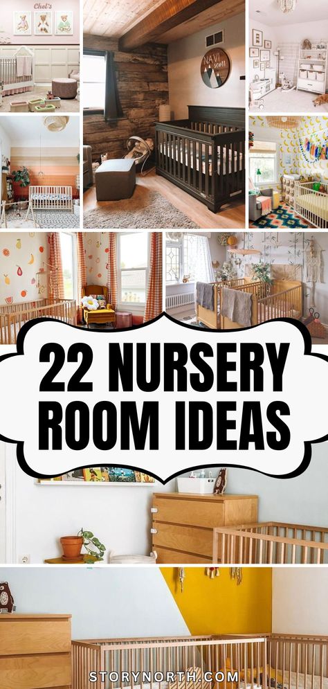 Save this pin for creative and inspiring nursery room ideas to make your little one's space truly magical! From calming color palettes to adorable decor, these ideas will help you create the perfect environment for your baby. #NurseryRoom #HomeDecor #BabyRoomIdeas Nursery With Tv, Dark Brown Nursery Furniture, Wood Themed Nursery, Grandparents Nursery Ideas, Mini Nursery In Parents Room, Nursery Ideas Neutral Rustic, Dark Brown Crib Nursery, Simple Winnie The Pooh Nursery, Nursery Room Layout