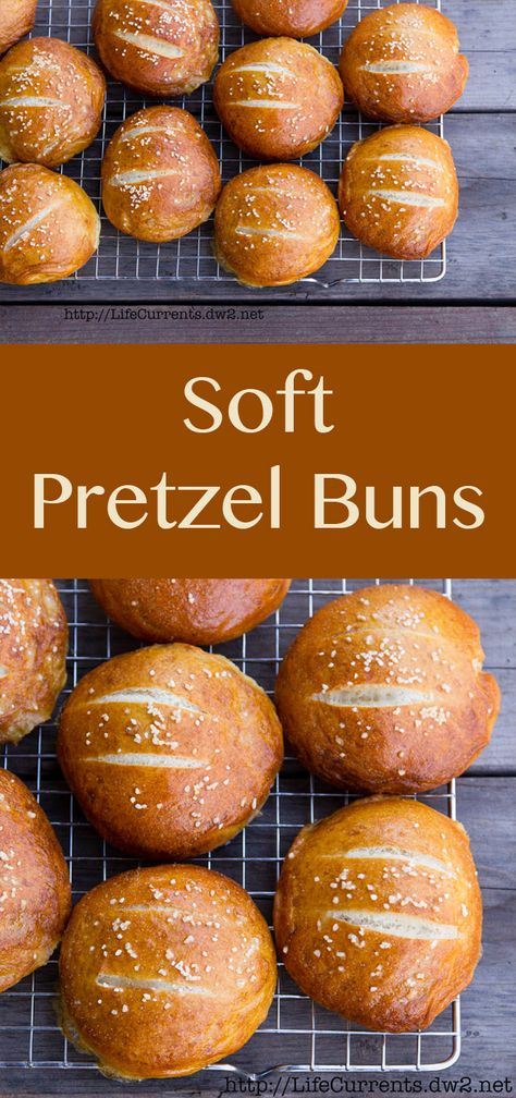 Pretzel Buns, Tailgate Snacks, Pretzel Bun, Pan Relleno, Fun Dinner, Soft Pretzel, Bread Bun, Hamburger Buns, Soft Pretzels