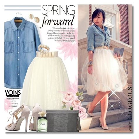 "Denim Shirt and Tutu Skirt" by gorgeautiful ❤ liked on Polyvore featuring Alice + Olivia, Dolce&Gabbana, Vince Camuto and Kate Spade Denim Shirt Tulle Skirt Outfit, Tulle Skirt Outfit, White Tutu Skirt, Tulle Skirts Outfit, White Skirt Outfits, White Tutu, Sorority Life, Family Pics, Skirt Outfit