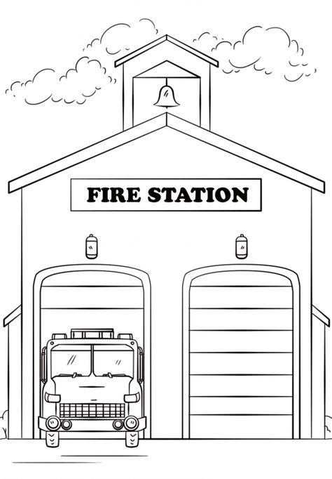 Fire Coloring Pages - Best Coloring Pages For Kids Fire Station Coloring Page, Fire Station Craft, Fireman Coloring Pages Free Printable, Fire Station Crafts Preschool, Fire Safety Coloring Pages Free, Fire Truck Coloring Page Free Printable, Fire Station Preschool, Fire Truck Coloring Page, Fire Station Drawing