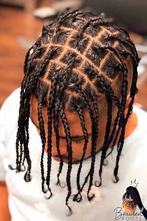 Single Braids Men, Men Braids Hairstyles Full Head, Cornrows And Twists, Plats Hairstyles, Man Braid, Boys Braids, Single Braids Hairstyles, Locks Hairstyles, Cornrows With Beads