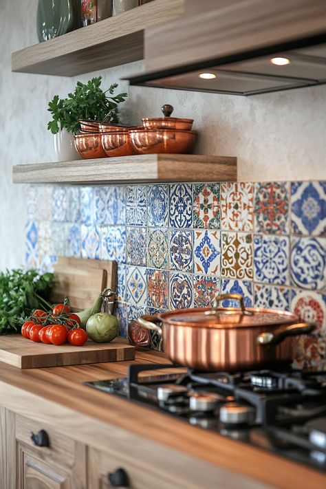 Tiny cooking space. Moroccan tile backsplash, copper cookware.

Ditch the mundane and embrace the free-spirited flair with our curated selection of 47 Boho-Eclectic Tiny House kitchens that'll breathe life into your meals! Giving minimalism a break, these global-inspired culinary corners redefine the idea of a kitchen, infusing every meal with an adventurous rhythm. Theme-specific textures, vibrant hues, exotic…

Read more: https://tastyinteriors.com/generated-post-47-boho-eclectic-tiny-house-kitchens-global-inspired-culinary-corners/ Moroccan Style Kitchen Interior Design, Marocain Kitchen, Tiny House Kitchens, Moroccan Tiles Kitchen, Japandi Home Office, Moroccan Tile Backsplash, Tiny Cooking, Japandi Home, Bohemian Kitchen