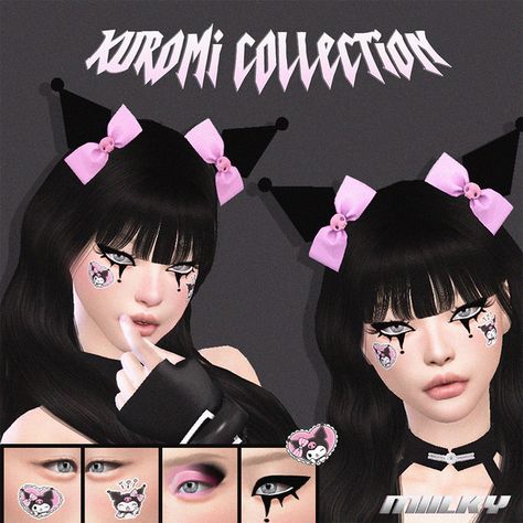 Sims 4 Kawaii Accessories, Sims4 Sanrio Cc, Sims 4 Hello Kitty Cc Clothes, Sims 4 Cc Patreon Tattoo, Sims 4 Sanrio Cc, Sims Kawaii, The Sims 4 Cc Patreon, Ts4 Makeup, Cc Accessories