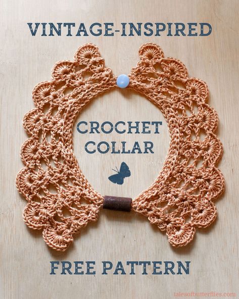 Free Pattern: Vintage-Inspired Crochet Collar Crochet collars are having a(nother) moment right now, and I am all for it. Today I would like to share a free pattern for this lovely crochet collar with a…Read more... Crochet Faux Collar, How To Crochet A Collar, Free Crochet Collar Patterns, Crochet Lace Collar Pattern Free, Crochet Collars Patterns Free, Vintage Crochet Patterns Free, Lace Collar Pattern, Cats Crochet, Crochet Collars