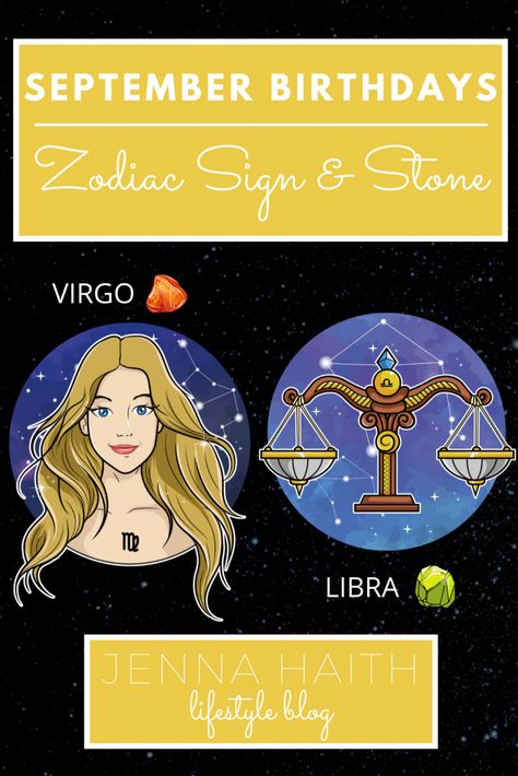 Do you have a September birthday? Learn what the Zodiac Sign and Zodiac Stone are for every day in September. The post September Birthdays: Zodiac Sign and Stone appeared first on Jenna Haith Lifestyle. September 29 Zodiac Sign, September 22 Zodiac Sign, September 21 Zodiac, September 23 Zodiac Sign, September 9 Zodiac Sign, September 15 Zodiac, September 30 Zodiac, Zodiac Sign For September, September Zodiac Sign