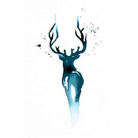 Blule - Expecto Patronum - Spirit guardian                                                                                                                                                                                 Plus Stag Tattoo, Hirsch Tattoo, Hp Tattoo, Art Harry Potter, Tapeta Harry Potter, Tattoo Watercolor, Kunst Tattoos, Expecto Patronum, Deer Tattoo