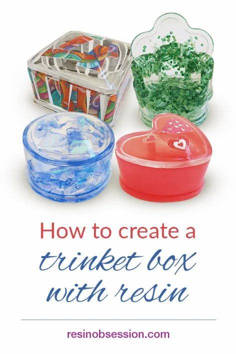 Learn how to use resin to DIY a jewelry box. Get instructions for 4 different styles of trinket boxes. Great way to hold onto jewelry, keys and small items. . . #resin #resinobsession #resincrafts #resincrafting Resin Trinket Box Ideas, Make A Jewelry Box, Resin Jewelry Box, Lanyard Tutorial, Diy Jewelry Box, Dandelion Paperweight, Resin Pendant Diy, Resin Jewlery, Resin Crafting