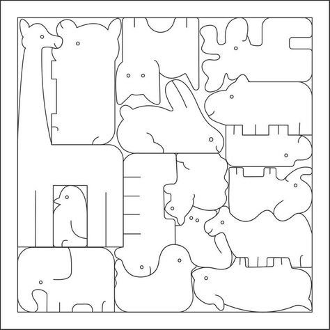 Animal puzzle.  Laser cut files SVG DXF CDR vector plans image 1 Hobby Shop Ideas, Wood Crafts For Kids, Diy Laser Engraver, Wood Baby Toys, Cnc Router Projects, Wooden Toys Design, Laser Cut Decor, Wood Toys Plans, Laser Cut Wood Crafts