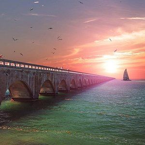 Seven Mile Bridge, Great Vacation Spots, Miami Hotels, Glass Bottom Boat, Downtown Miami, The Florida Keys, Parasailing, Long Trips, Gulf Of Mexico