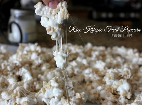 ~Rice Krispie Treat Popcorn! Popcorn Rice, Honey Buns, Snack Treat, Rice Crispy Treats, Chex Mix, Crispy Treats, Rice Krispie Treats, Rice Krispie, Snack Mix