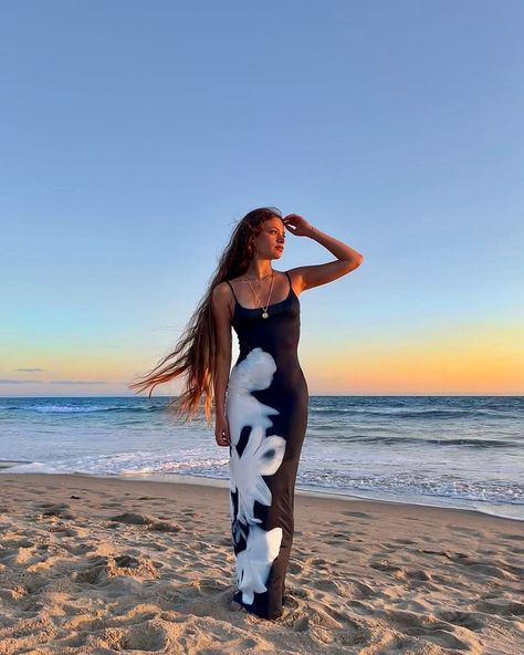 Holidays like this forever plz @ottavia.devivo⁠ 🔍Floral Print Slip Maxi Dress⁠ MCWDA2401040046⁠ #micasgal Blue Maxi Dress Outfit Casual, Ibiza Outfit, Holiday Outfits Summer, Slip Maxi Dress, Ibiza Outfits, Fits Inspo, Designer Outfits, Spring Fits, Holiday Outfit