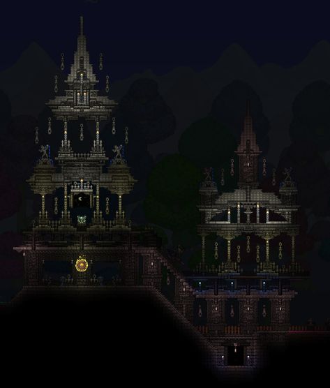 Terraria Mega Base, Terraria Graveyard, Terraria Big House, Relic Room Terraria, Terraria Statue Build, Terraria Castle, Hallow Pylon Terraria, Terraria Base, Terraria Game