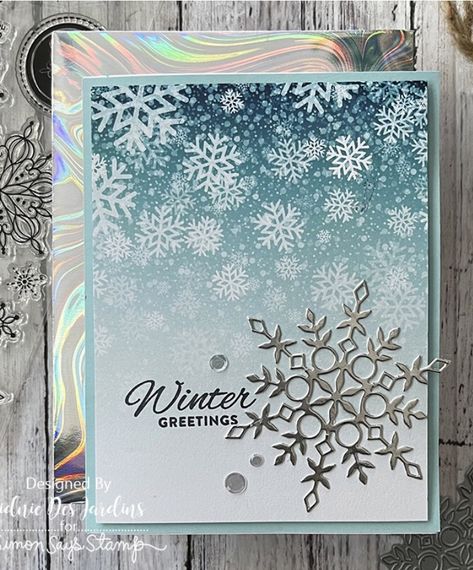 Winter Greetings, Snowflake Cards, Christmas Card Inspiration, Christmas Card Crafts, Shrink Plastic, Diy Christmas Cards, Christmas Cards To Make, Stamping Up Cards, Winter Cards