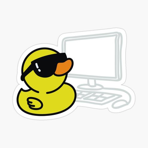 Funny Glasses, Rubber Duck, Sticker Design, Vinyl Sticker, Original Art, Humor, Vinyl, Funny