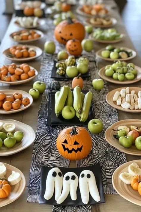 Get ready for a spooktacular celebration with these fun and healthy Halloween snacks for kids! Transform fruits, veggies, and snacks into creatively spooky designs that will keep the excitement alive. Explore easy recipes like monster fruit salad, ghostly yogurt parfaits, and creepy veggie platter ideas that not only look great but are good for your little ones too. While making memories, you can also introduce them to nutritious treats that are delicious and fun. Let Halloween be both thrilling and healthy this year! Veggie Platter Ideas, Halloween Party Snacks For Kids, Healthy Halloween Snacks For Kids, Party Snacks For Kids, Monster Fruit, Halloween Platter, Halloween Snacks For Kids, Veggie Platter, Yogurt Parfaits