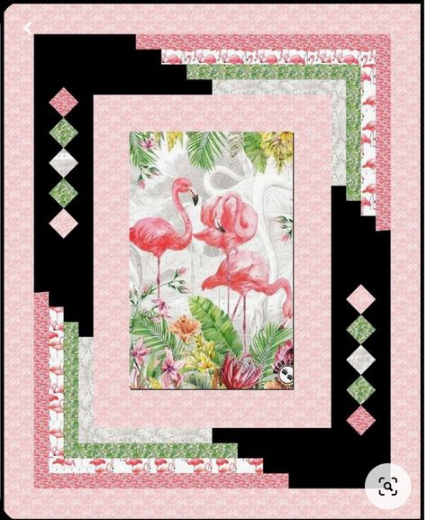 Flamingo Quilt, Panel Quilt Patterns, Fabric Panel Quilts, Chevron Crochet, Quick Quilt, Quilts Decor, Quilt Border, Fall Quilts, Pdf Quilt Pattern