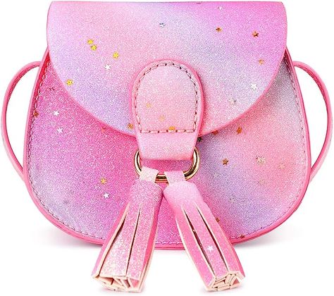 Amazon.com: mibasies Kids Purse for Little Girls Toddler Gift Crossbody Bag with Tassel : Clothing, Shoes & Jewelry Sparkly Purse, Bag With Tassel, Kids Purse, Purple Pink Color, Toddler Girl Gifts, Cute Rainbow, Girls Handbags, Girls Purse, Rainbow Glitter