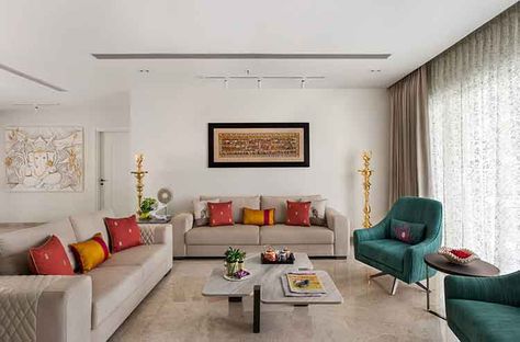 This Mumbai Apartment Will Woo You With Its Southern Charm Minimal Living Room Indian, Minimal Indian Living Room, Minimal Indian Home, Home Interiors, Design Room, Indian Living Rooms, Minimal Bedroom, Indian Interiors, Room Decorations