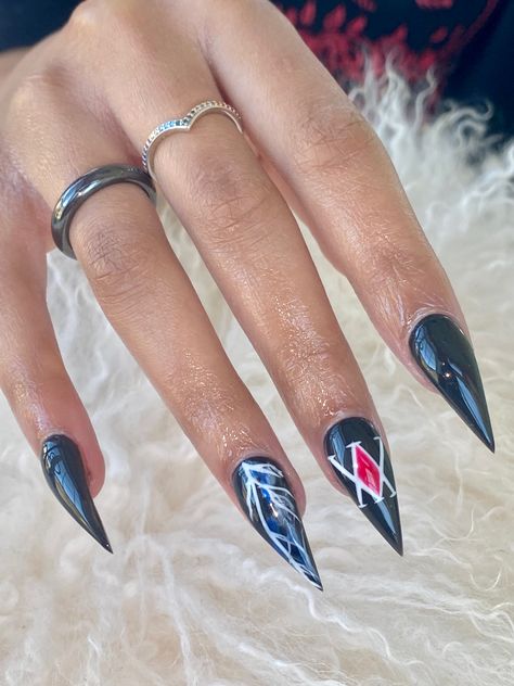 Hunter Nails, Nail Red, Star Nail Designs, Black Stiletto Nails, Nail Art 3d, Star Nail, Christmas Stars, Anime Nails, Nails Now