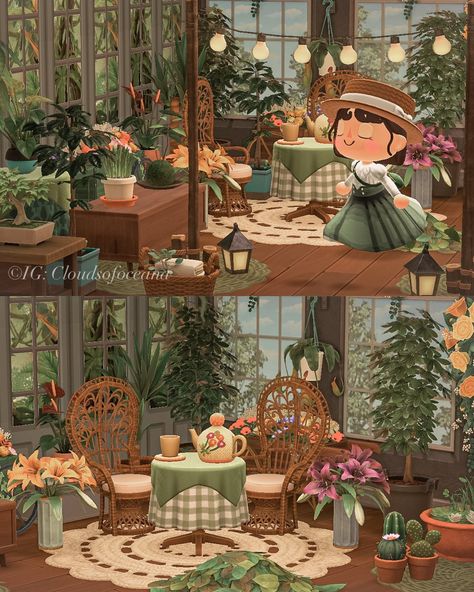 Botanical Cafe, Cottagecore Animal Crossing, Acnh Cottagecore, Inside Garden, Cottage Witch, Animal Crossing Memes, Animal Crossing Guide, Animal Crossing Wild World, Island Theme