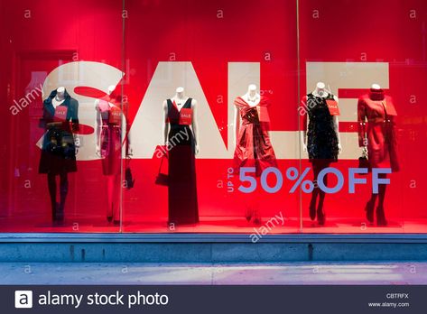 Sale Window Display, Sale Signage, Unique Mannequin, Clothing Store Interior, Retail Signage, Sale Windows, Clothing Displays, Retail Inspiration, Retail Windows