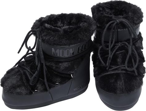 Embrace winter with a touch of luxury! Moon Boot Icon Low Faux Fur Unisex Boots - where warmth meets glamour in every snowy step. ❄️👢 #WinterGlam #FauxFurChic Fur Moon Boots, Boots Moon, Helmet Hat, Winter Running, Moon Boot, Layered Shirts, Faux Fur Boots, Ski Accessories, Black Moon